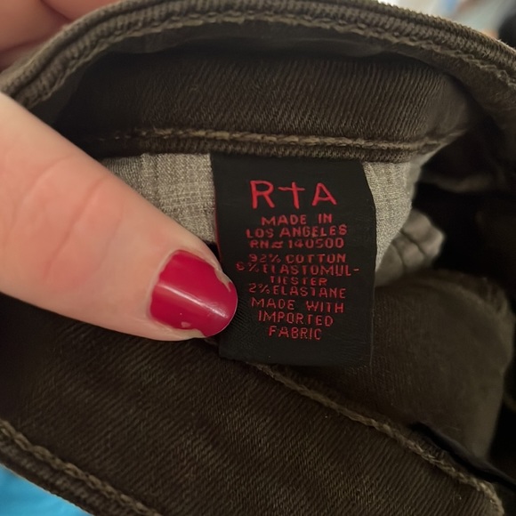 RtA Prince Distressed Skinny Jeans in Olive Wash Size 28 - Picture 9 of 14